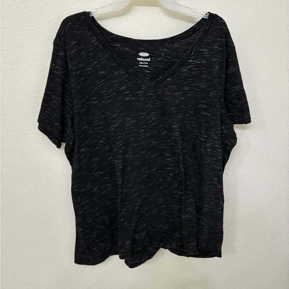 Old Navy Black V-Neck Short Sleeve Tee
